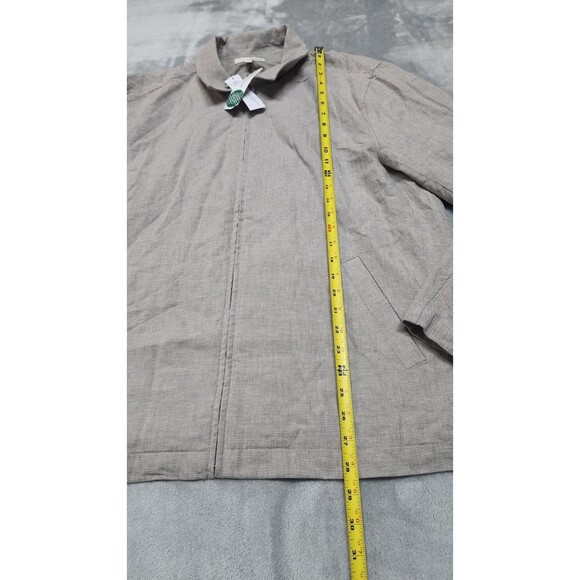 Hawker Rye Men's Tan Large Linen Blend Coaches Jacket NWT - Picture 7 of 9